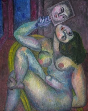Nude in Chair with Mirror
