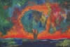 Tree with Red Sky